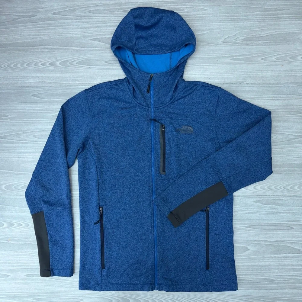 The North Face Canyon Flats Fleece Hoodie Jacket Men's MD Blue NF0A3LHH Full Zip